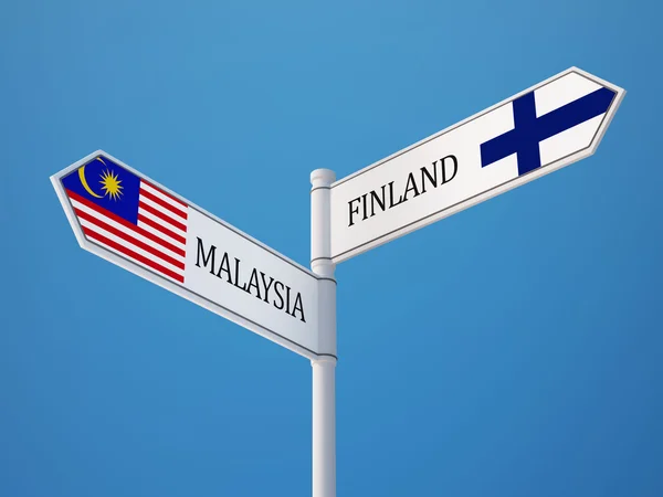 Finlandia Malasia Sign Flags Concept —  Fotos de Stock