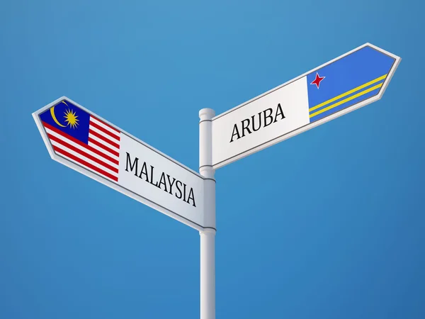Aruba Malaysia tecken flaggor koncept — Stockfoto