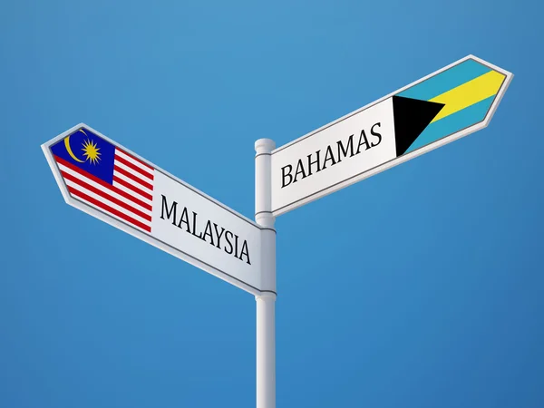 Bahamas Malaysia flaggor koncept — Stockfoto