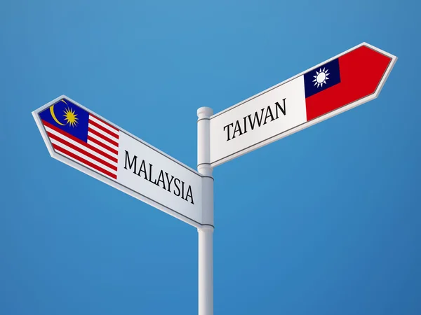 Taiwan Malaysia tecken flaggor koncept — Stockfoto