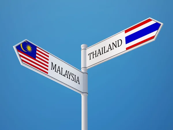 Thailand Malaysia Schild Flaggen-Konzept — Stockfoto