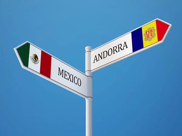 Andorra México Firma Concepto de Banderas — Foto de Stock