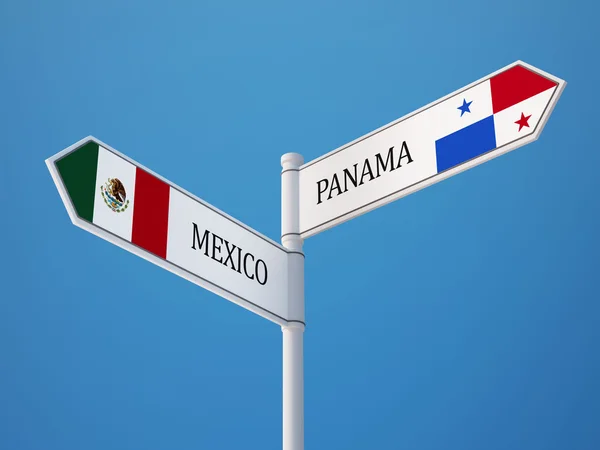 Panama Mexiko tecken flaggor koncept — Stockfoto