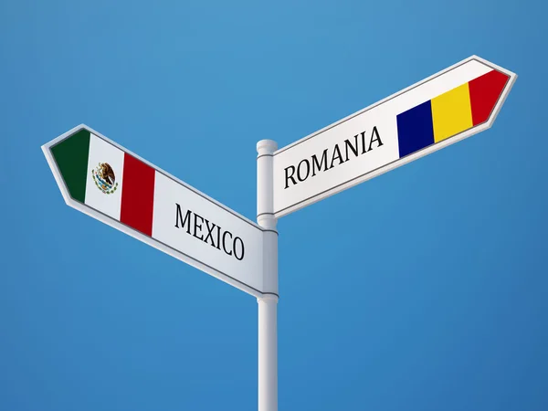 ルーマニア メキシコ符号フラグ コンセプト — ストック写真