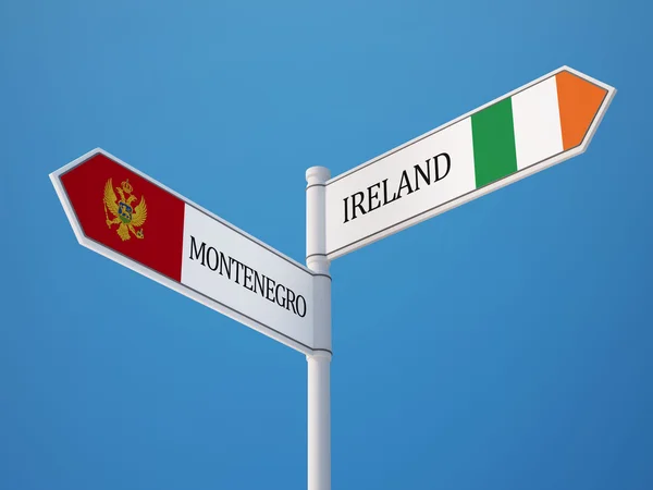 Conceito de Bandeiras de Assinatura da Irlanda Montenegro — Fotografia de Stock