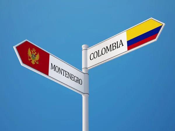 Colombia Montenegro  Sign Flags Concept — Stock Photo, Image