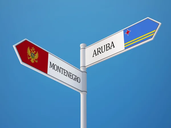Aruba Montenegro teken vlaggen Concept — Stockfoto