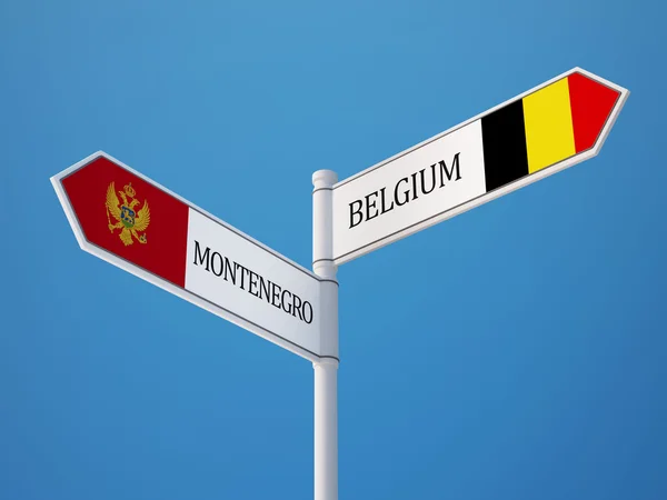 Bélgica Montenegro Firma el concepto de banderas — Foto de Stock