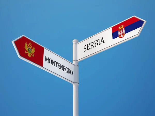 セルビア モンテネグロ符号フラグ コンセプト — ストック写真