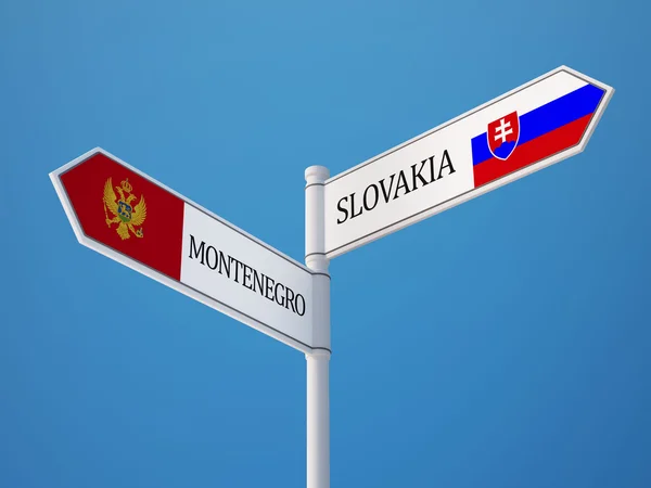 Slowakije Montenegro teken vlaggen Concept — Stockfoto