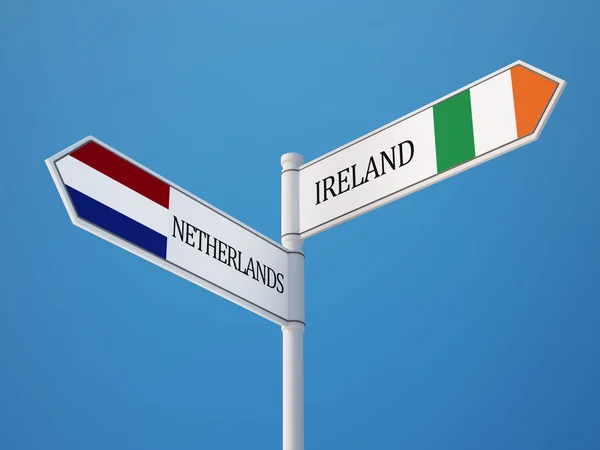 Paesi Bassi Irlanda Firma Bandiere Concept — Foto Stock