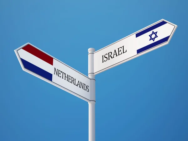 Netherlands Israel  Sign Flags Concept — Stock Photo, Image