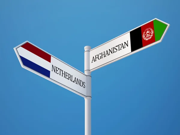 Afganistán Países Bajos Sign Flags Concept — Foto de Stock