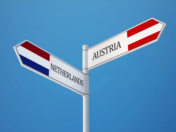 Rakousko Nizozemsko znamení příznaky koncept — Stock fotografie