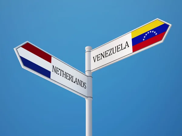 Venezuela Países Bajos Signo Banderas Concepto —  Fotos de Stock