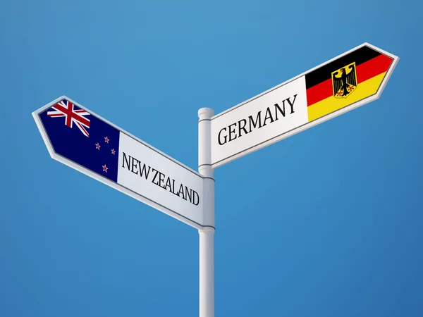 New Zealand Germany  Sign Flags Concept — Stock Photo, Image