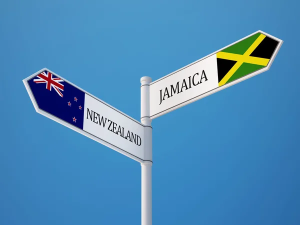New Zealand Jamaika Zeichen Flags Konzept — Stockfoto