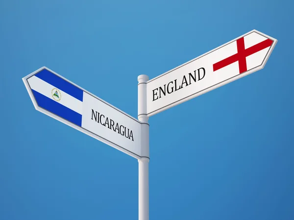 Inglaterra Nicaragua Sign Flags Concept — Foto de Stock