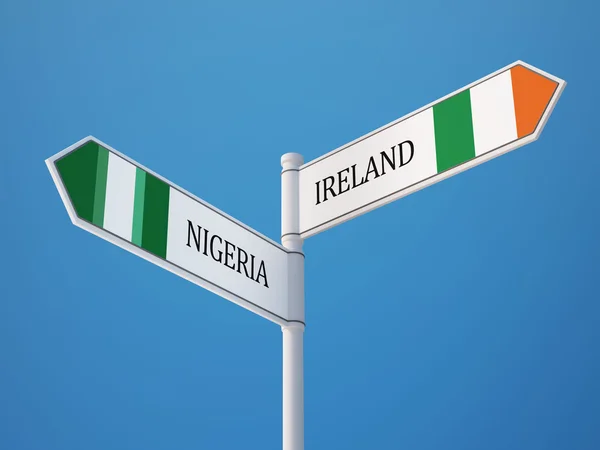 Nigeria Irlanda Sign Flags Concept — Foto de Stock