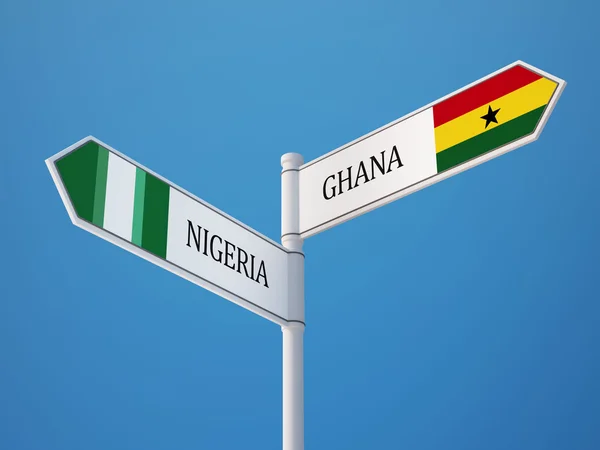 Nigeria Ghana  Sign Flags Concept — Stock Photo, Image