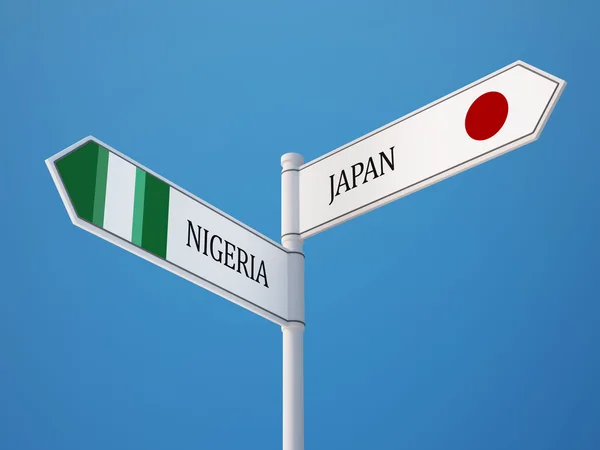 Nigeria Japon Signer Drapeaux Concept — Photo
