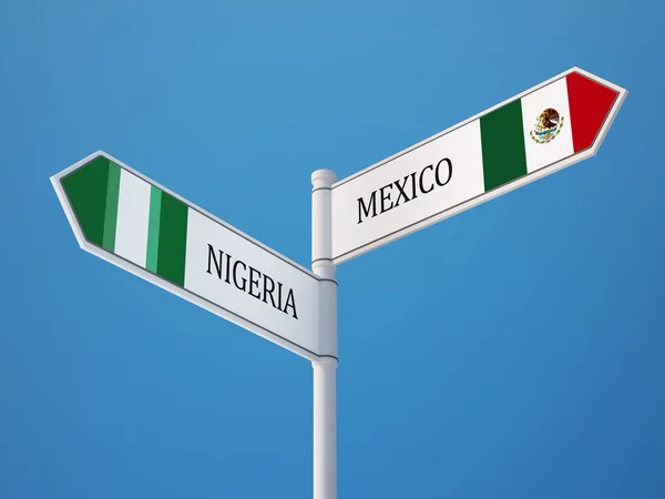 ナイジェリア メキシコ符号フラグ コンセプト — ストック写真