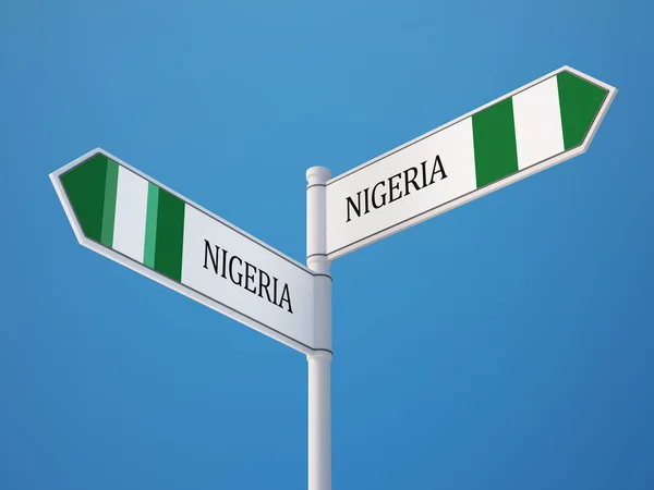 Nigeria Signer Drapeaux Concept — Photo