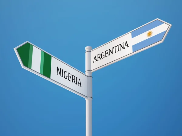 Argentinië Nigeria teken vlaggen Concept — Stockfoto