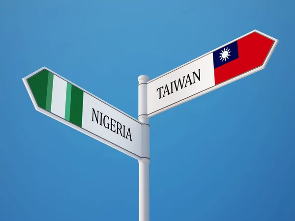 Taiwan Nigeria tecken flaggor koncept — Stockfoto