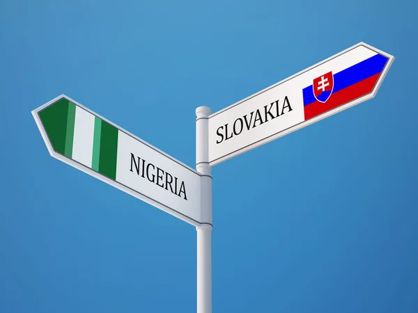 Eslovaquia Nigeria Sign Flags Concept —  Fotos de Stock