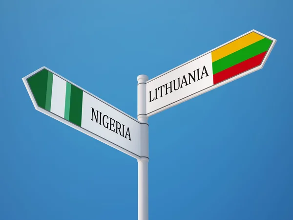 Litauen Nigeria unterzeichnen Flaggen Konzept — Stockfoto