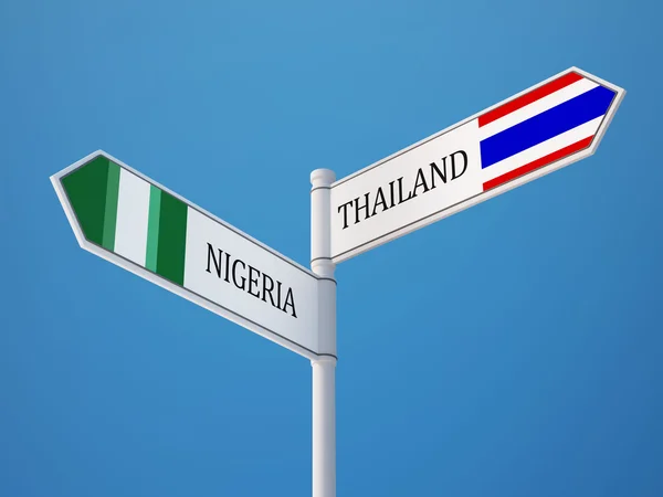 Thailandia Nigeria Firmare bandiere Concetto — Foto Stock