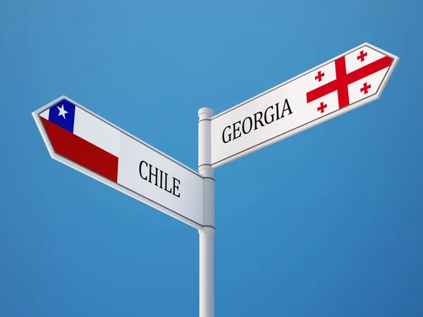 Chile Georgia Firma Concepto de Banderas —  Fotos de Stock