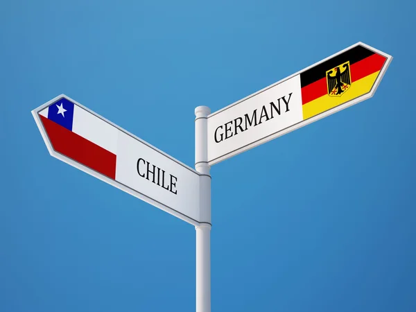 Chile Germany  Sign Flags Concept — Stock Photo, Image