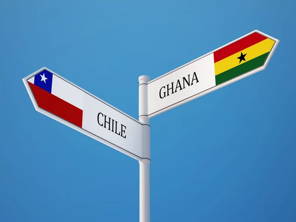 Chile ghana sign flags konzept — Stockfoto