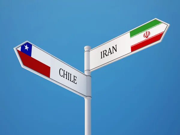 Chile Irã assinar bandeira conceito — Fotografia de Stock