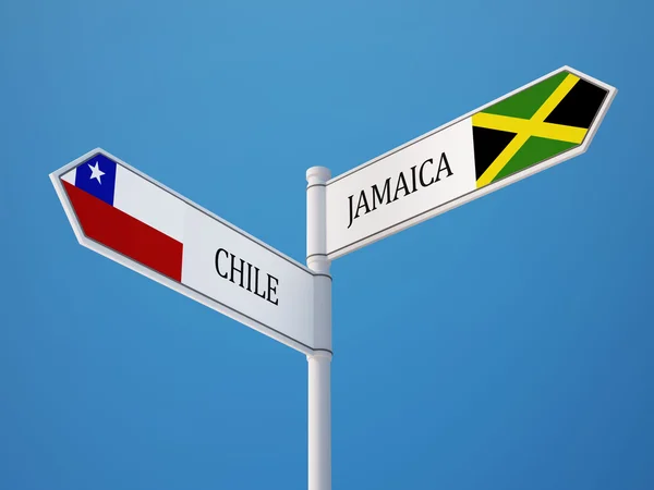 Chile Jamaica  Sign Flags Concept — Stock Photo, Image