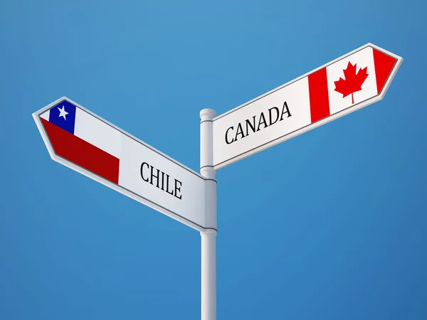 Canadá Chile Firma Concepto de Banderas — Foto de Stock