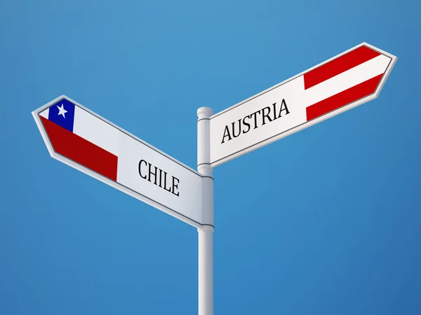 Austria Chile Firma Concepto de banderas — Foto de Stock