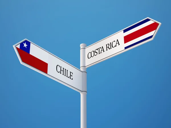 คอสตาริกา ชิลี สัญลักษณ์ธง — ภาพถ่ายสต็อก