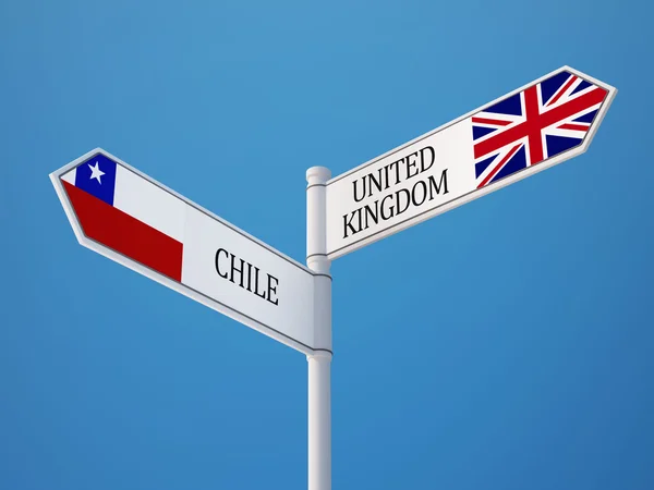 Verenigd Koninkrijk Chili teken vlaggen Concept — Stockfoto