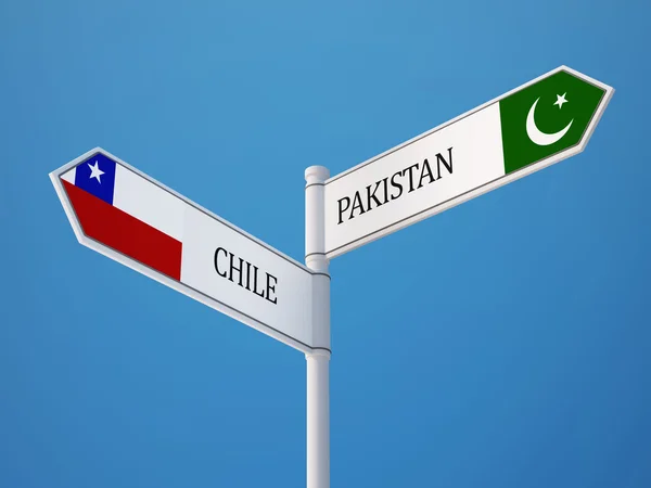 Pakistan Chile undertecknar flaggor koncept — Stockfoto