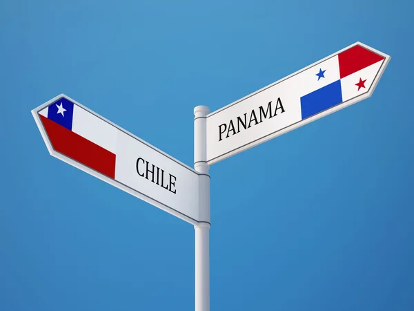 Conceito de Bandeiras de Sinais do Panamá Chile — Fotografia de Stock