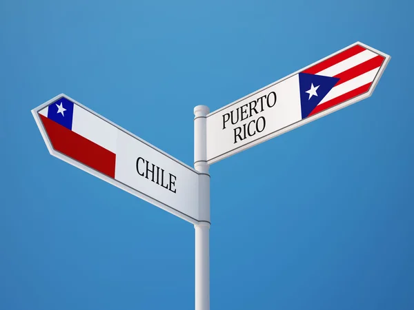 Porto Rico Chili Signer Drapeaux Concept — Photo