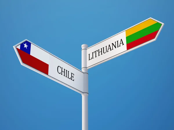 Litvánia Chile bejelentkezési jelzők koncepció — Stock Fotó