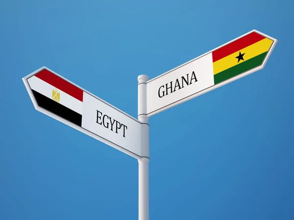 Ägypten ghana Zeichen Flaggen Konzept — Stockfoto