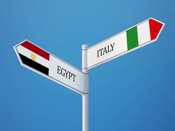 Egypte Italie Signer Drapeaux Concept — Photo