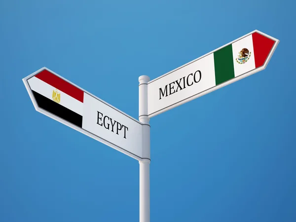 Egipto México Firma Concepto de Banderas —  Fotos de Stock