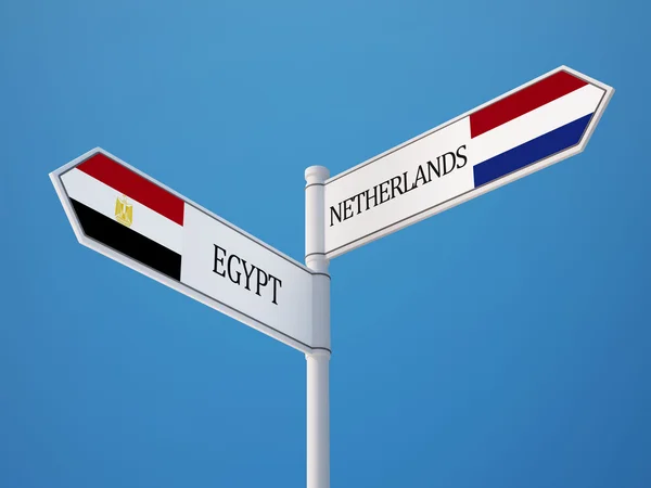 Egipto Países Bajos Sign Flags Concept — Foto de Stock