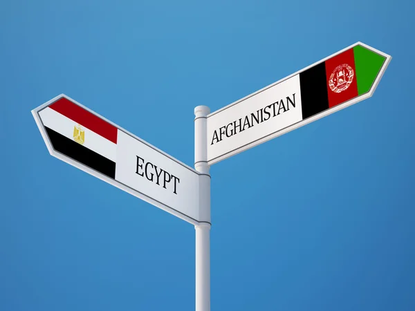 Afghanistan Egypte teken vlaggen Concept — Stockfoto